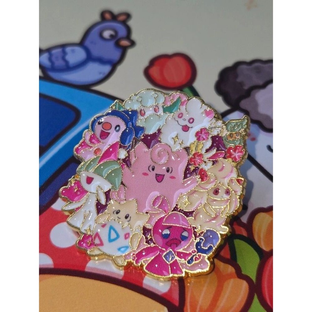 Pokemon anime Clefairy women's enamel pin